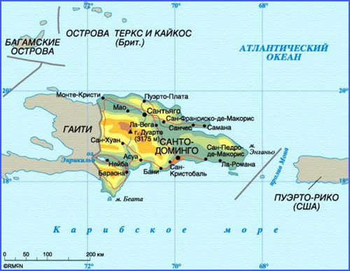 карта Доминиканы