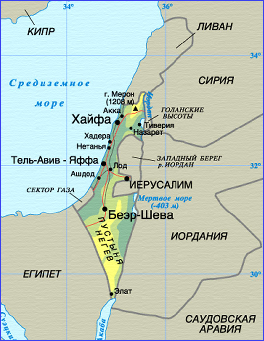 карта Израиля